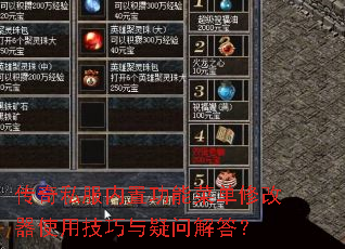 传奇私服内置功能菜单修改器使用技巧与疑问解答? 传奇私服内置功能菜单修改器使用技巧与疑问解答?