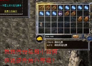 悠悠传奇私服中如何快速提升角色等级? 悠悠传奇私服中如何快速提升角色等级?