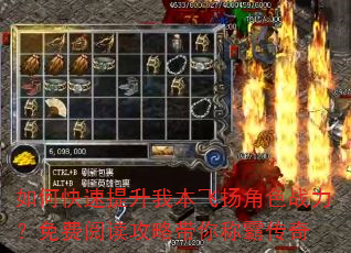 如何快速提升我本飞扬角色战力?免费阅读攻略带你称霸传奇 如何快速提升我本飞扬角色战力?免费阅读攻略带你称霸传奇